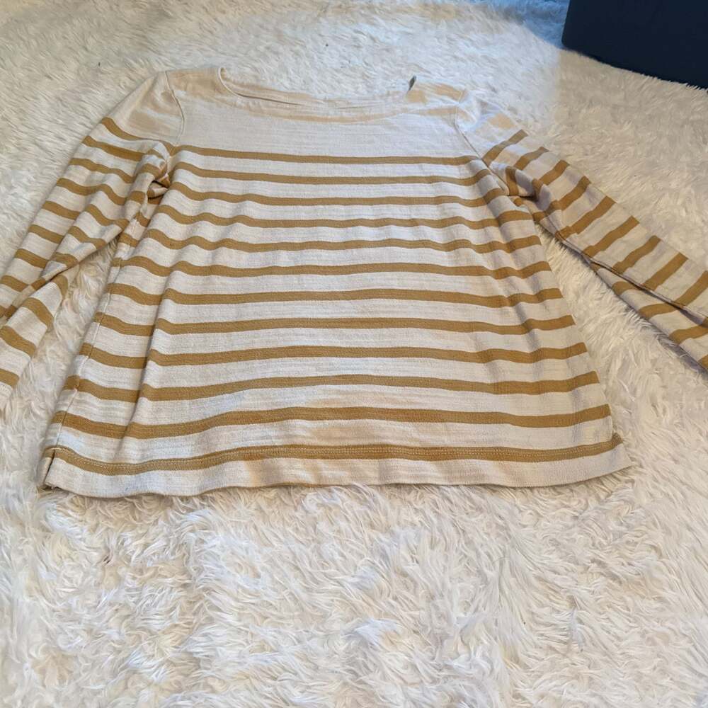 Loft long Sleeve Cream and Gold Shirt Small
